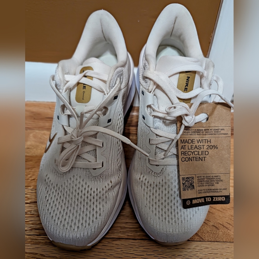 Nike White Sneakers with Engineered Mesh and Padded Tongue
